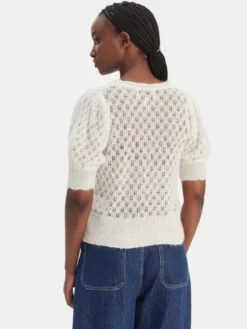 Munthe Sweter Popta 252161925274 Écru Regular Fit