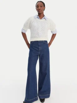 Munthe Sweter Popta 252161925274 Écru Regular Fit
