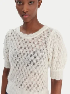 Munthe Sweter Popta 252161925274 Écru Regular Fit