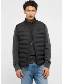 Mustang Kamizelka Style Dublin Czarny Regular Fit