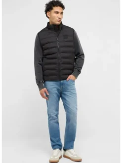 Mustang Kamizelka Style Dublin Czarny Regular Fit
