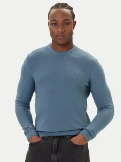 Mustang Sweter Elliot 1016844 Niebieski Regular Fit