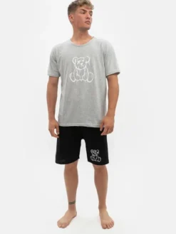 MyStars Piżama Piżama Męska Bawełniana Szara MyStars Teddy Pjs XL Szary Regular Fit