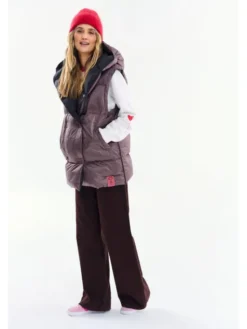 NAOKO Kamizelka Velvet Earth Czarny Regular Fit