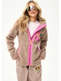 NAOKO Kurtka przejściowa Teddy Sandstone Beżowy Regular Fit