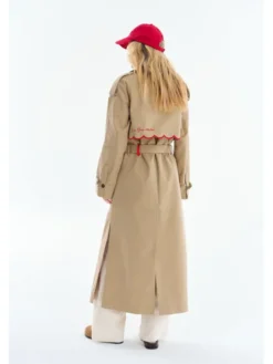 NAOKO Trencz Cross My Heart Beżowy Regular Fit