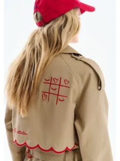 NAOKO Trencz Cross My Heart Beżowy Regular Fit
