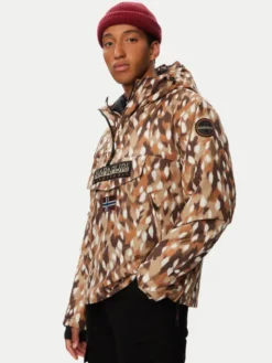 Napapijri Kurtka anorak Rf Next Aop 1 NP0A8AHX Brązowy Regular Fit