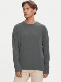 Napapijri Longsleeve Salis NP0A4HN7 Zielony Regular Fit