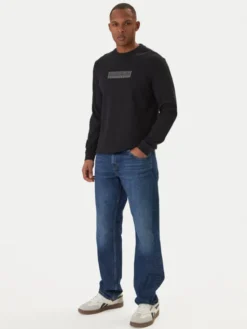 Napapijri Longsleeve S-Box Logo NP0A8BC5 Czarny Regular Fit