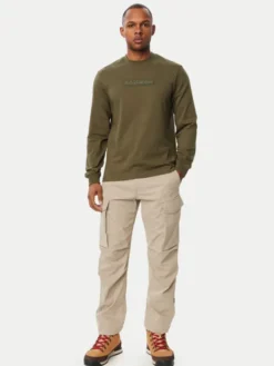 Napapijri Longsleeve S-Box Logo NP0A8BC5 Khaki Regular Fit