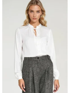 NIFE Bluzka B203 Écru Regular Fit