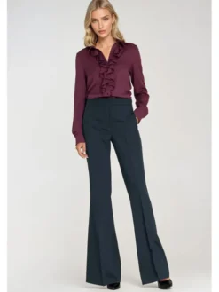 NIFE Bluzka B202 Fioletowy Feminine Fit