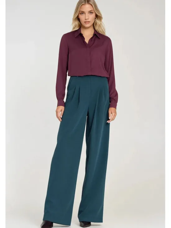 NIFE Bluzka B205 Fioletowy Regular Fit