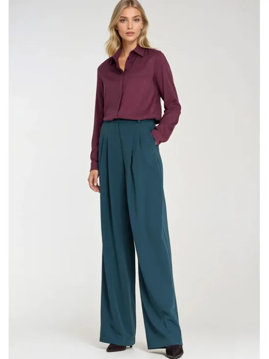 NIFE Bluzka B205 Fioletowy Regular Fit