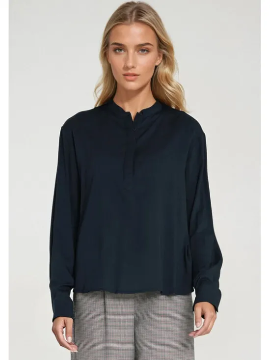 NIFE Bluzka B194 Granatowy Oversize
