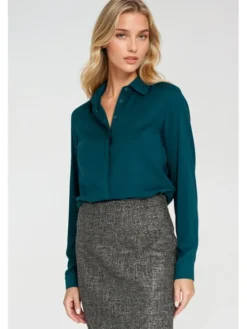 NIFE Bluzka B205 Zielony Regular Fit
