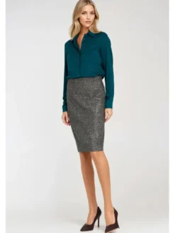 NIFE Bluzka B205 Zielony Regular Fit