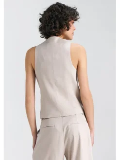 NIFE Kamizelka garniturowa KA05 Beżowy Classic Fit