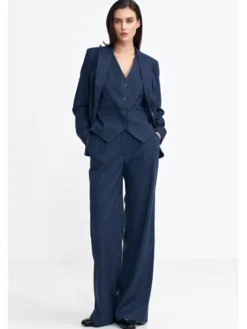 NIFE Kamizelka KA07 Granatowy Regular Fit