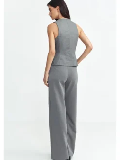 NIFE Kamizelka KA07 Szary Regular Fit