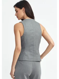 NIFE Kamizelka KA07 Szary Regular Fit