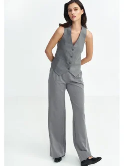 NIFE Kamizelka KA07 Szary Regular Fit