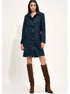 NIFE Płaszcz przejściowy PL19 Czarny Regular Fit
