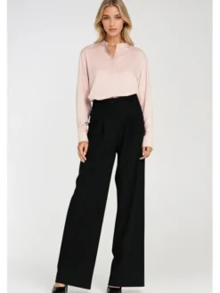 NIFE Spodnie damskie SD122 Czarny Wide Leg