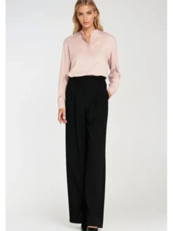 NIFE Spodnie damskie SD122 Czarny Wide Leg