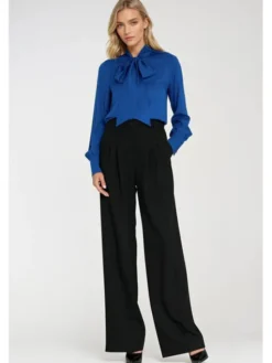NIFE Spodnie damskie SD122 Czarny Wide Leg