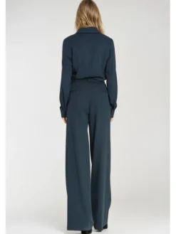 NIFE Spodnie damskie SD122 Granatowy Wide Leg