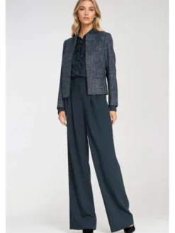NIFE Spodnie damskie SD122 Granatowy Wide Leg