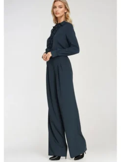 NIFE Spodnie damskie SD122 Granatowy Wide Leg