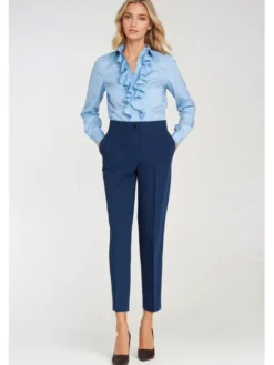 NIFE Spodnie damskie SD117 Niebieski Authentic Slim Fit