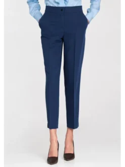 NIFE Spodnie damskie SD117 Niebieski Authentic Slim Fit