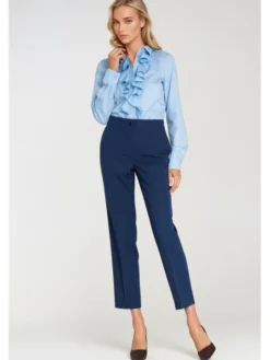 NIFE Spodnie damskie SD117 Niebieski Authentic Slim Fit