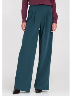 NIFE Spodnie damskie SD122 Zielony Wide Leg