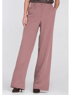 NIFE Spodnie materiałowe SD127 Brązowy Wide Leg