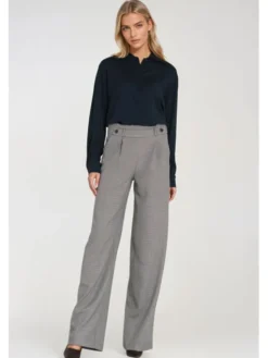 NIFE Spodnie materiałowe SD125 Szary Wide Leg