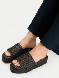 Nine West Klapki EO-259-8201 Czarny