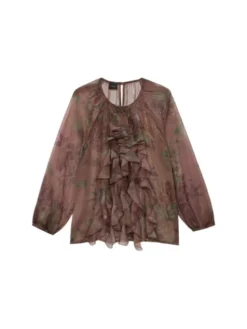 Oltre Bluzka 2050J000815N0S1 Brązowy Regular Fit
