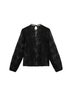 Oltre Bluzka 2048R003141N033 Czarny Regular Fit
