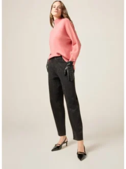 Oltre Jeansy P454R108937N033 Czarny Baggy Fit