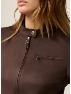 Oltre Kurtka z imitacji skóry R363R002247N022 Brązowy Slim Fit
