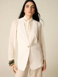 Oltre Marynarka L012R200082N021 Biały Regular Fit