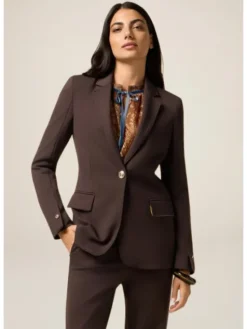 Oltre Marynarka Q795R104587N022 Brązowy Regular Fit