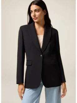 Oltre Marynarka Q800R004596N033 Czarny Slim Fit