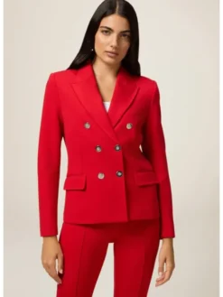 Oltre Marynarka Q804R004600N016 Czerwony Slim Fit