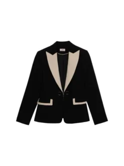Oltre Marynarka Q785R104567N0Z3 Czarny A-Line Fit